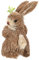Beatifufu Elegant Handmade Straw Rabbit Ornament Idyllic Style Rabbit Decor Natural Straw Bunny Ornament for Home