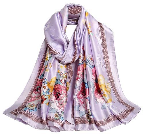 FAIRYGATE Seidenschal Damen Schal Seide Tuch Elegant Stola 180x90cm Seidentuch Große Tücher für Frauen Schals Seidig wie Kopftuch Bandanas Haarschal 18035