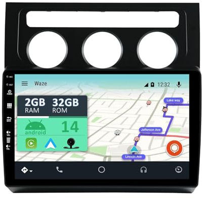 YUNTX Android 15 Autoradio für VW Touran 2003-2010-[Integriertes CarPlay/Android Auto/GPS]-10.1” IPS Touchscreen-mit Kamera-DAB/Lenkradsteuerung/MirrorLink/Bluetooth 5.0/WiFi/USB/4G