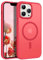 VENINGO Funda Magnética para iPhone 13 Pro 6,1 Pulgadas Compatible con MagSafe Carcasa Funda iPhone 13 Pro 6,1 Translúcida Mate Antigolpes Rojo