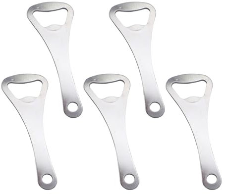 Ouvre Bouteilles de Bière Décapsuleurs ，5 Pièces Décapsuleurs Plats en Acier Inoxydable Decapsuleur Plat Portable Décapsuleur Rapide Ouvre pour la Maison,Bar,Camping，Ouvre-Bouteille de Bière Portable