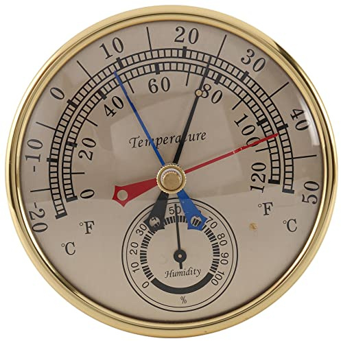 Asyduey 5 Min Max Thermometer Hygrometer EIN der Wand Montiert Halterung Wand HäNgen Analog Drinnen DraußEn Anti Regen Temperatur Feuchtigkeit Messer