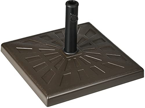 Outsunny Base per Ombrellone da Giardino in Resina e Metallo, Basamento per Ombrellone con Manopola Integrata, Supporto per Ombrelloni con Pali Ø32/38/48 mm, per Esterno e Patio, Peso 19 kg, Marrone