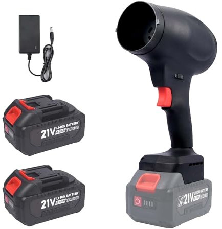 Mini Brushless Soffiatore a Batteria per Foglie con Turbocompressore, con 2 Batterie da 4000mAh, 130000RPM Soffiatore di Foglie e Polvere Potente per Giardino Garage Neve Fogliame
