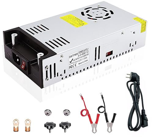 SWTPWR Upgrade Schalternetzteil DC 12V 50A 600W Netzteil,Transformator 110V/230V AC auf DC Netzteil 12Volt Trafo Industriell für LED Lichtleiste CCTV Kamera Radio SMPS (DC12V 50A 600W)