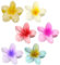 EnixwH 6 Piezas Pinza Pelo Flor 8 cm Pinzas de Pelo Hawaianas en Forma de Flor Clips Hebillas de Cabello Garras de Plástico Antideslizante, Clips de Garras de Flores, para Mujeres y Niñas