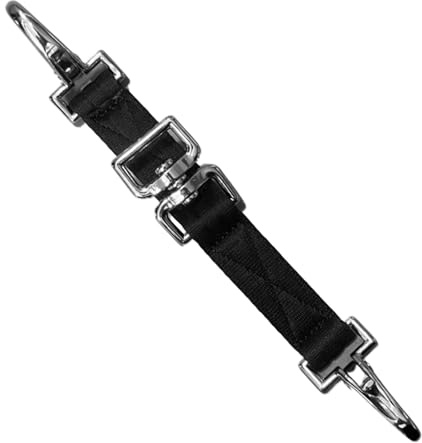 ALLZSMOOTHLY Double Buckle Swivel Lunging Chin Strap, Lunging Strap for Horse Lunge Line，Lunge Strap with Solid Hardware, Lunging Aid for Horse Training, Improve Control and Performance-Black