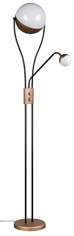 Trio Leuchten LED Stehleuchte Chris 478310265, Metall Coffee, Kunststoff weiß, inkl. 18 Watt LED, dimmbar, Flexarm, getrennt schaltbar