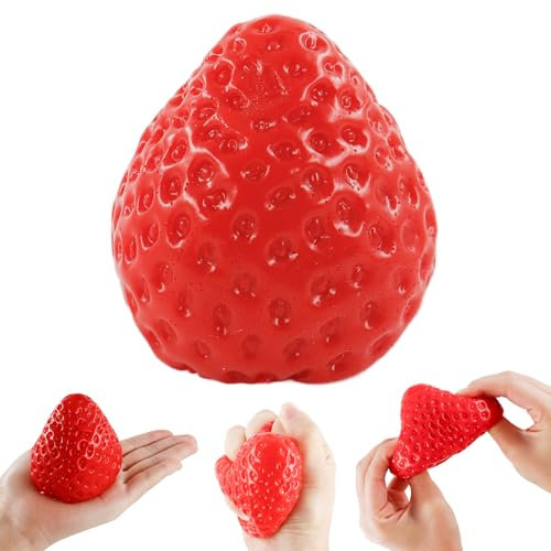 Taba Squishy, Fresa Squishies Juguete, Squishy Grande Squeeze Toys, Kawaii Fufu Squishy, Juguetes para Aliviar el Estrés, Juguetes Antiestrés Squishy para Niños Adultos