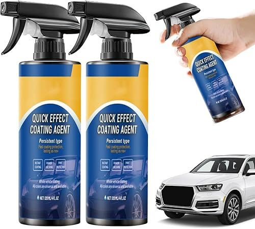 Spray de Recubrimiento de Automóvil, Car Coating Spray, Quick Effect Coating Agent Coat Car Wax, High Protection Quickly Cars Coatingg Sprays, Cars Scratch Wax Polish Sprays Waterless Wash (2)