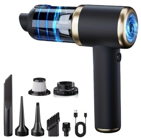 Cordless Car Vacuum Cleaner, 10000Pa Powerful Small Vacuum Cleaners, USB Rechargeable, 4-in-1 Vacuum/Blower/Vacuum Sealer/Air Pump, Suitable for Home, Car, Carpet, Stairs, Pet Hair Cleaning