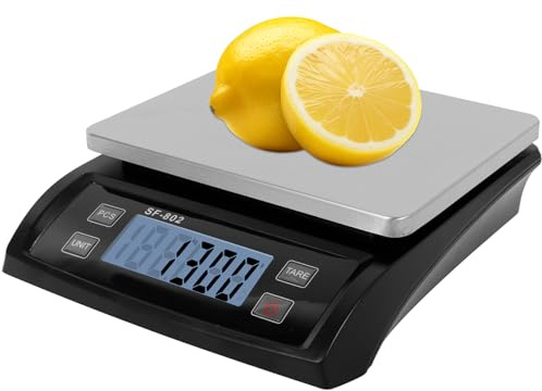 Küchenwaage Digitale Ultra Große 30kg/1g Zählen Schälen Nullstellen 3 in 1 Grammwaage Küche Hochpräzise Bäckereiwaage Digitalwaage Briefwaage Haushaltswaage Wasserdicht mit LCD-Anzeige (Black)