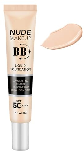 BB Cream, Getönte Tagescreme mit SPF 50, Feuchtigkeits & Wasserfest Cushion Foundation, Atmungsaktives & Leichtgewicht Tinted Moisturiser, Langlebig Concealer mit Volle Abdeckung, Gleichmäßige Hautton