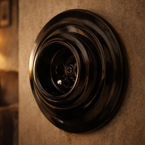 Prise murale encastrée en porcelaine rétro, tout-en-un, série PR1 noir, type E français