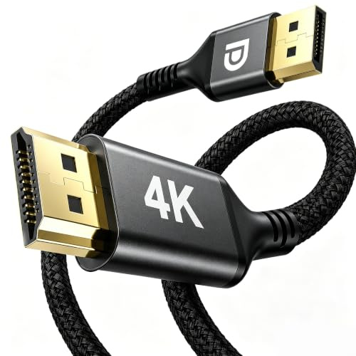 Diyanisly 4K Displayport to HDMI Cable 2 Metre, 4k@30Hz Braided Uni-Directional DP to HDMI Male to Male Multi-Screen Compatible with Monitor, Projector, HDTV, Laptop, AMD, NVIDIA, Gunmetal Gray