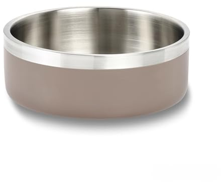 Wolters Linea Hundenapf Edelstahl in Zimt | Rutschfester Futternapf in modernem Design | Größe S (0,55 l)