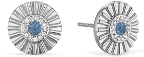 BERING Arctic Flowers Ohrstecker Edelstahl mit Zirkonia | Skandinavisches Design, Runde Struktur, Für Damen, Vielseitig kombinierbar, Mehrere Farbvarianten