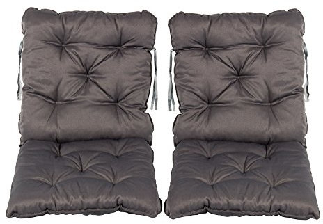 Meerweh Sitzkissen 2er Set Rückenkissen Sessel Polsterauflage, grau, ca. 50x98x10 cm