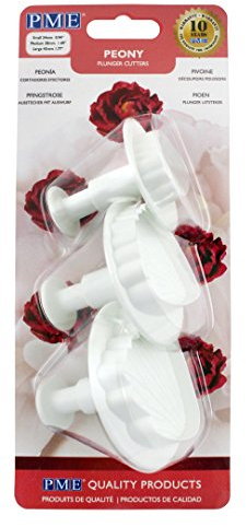 PME PY504 3-Piece Peony Plunger Cutter, White, 21.5 x 9.1 x 6 cm