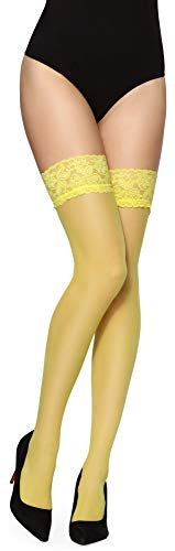 Merry Style Damen transparent Strümpfe MS 200 15 DEN (Canarinio, XS-S (32-38))