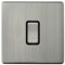 1 Gang Intermediate Single Light Switch Gloss Brush Chrome Screwless Plate N313DME