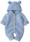 VICROAD Baby Strampler Gestrickter Overall Babykleidung Kapuze mit Süßen Ohren für Jungen Mädchen Neugeborene