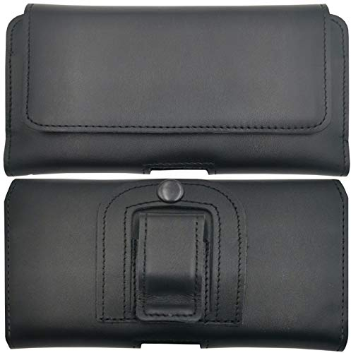 ECHT Leder Gürtel Tasche passend für Samsung Galaxy A16 A06 A55 A25 A35 A15 A05 A14 A23 A13 A04 S20 S21 S22 S23 S24 Ultra 5G Seiten Schutz Hülle Lederhülle Gürteltasche Clip Schlaufe XL Schwarz