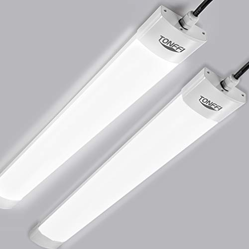 TONFFI 2 Stück LED Feuchtraumleuchte 60CM 18W 1800LM Feuchtraumlampe LED Röhre 5000K Kaltweiss IP65 Wasserfest Flimmerfrei LED Lampe für Garage Keller Werkstatt Büro