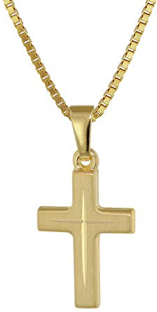 trendor Kreuz-Anhänger für Kinder Gold 333 + goldplattierte Silberkette 39575-38 38 cm