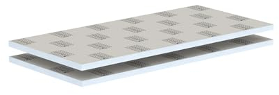 LUX ELEMENTS Bauplatte Fertig zum Verfliesen 125 x 60cm 2 Stk. I Hartschaumplatte 30mm aus expandiertem Polystyrol mit Spezialmörtel Beschichtung I Schimmelresistent