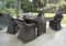 Destiny Sitzgruppe Malaga Luna 4X Sessel + Tisch 200x100x75cm, Vintage grau