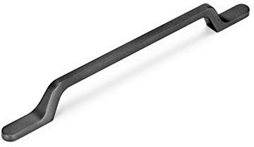 Emuca - Möbelgriff, Griffe für Möbelstück, knöpfe für schubladen, Achsabstände 128mm, L 192mm, Aluminium, Dunkelgrau, 25 Stück