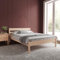 Hansales Holzbett 160x200 cm Külli Scandi Style mit Rollrost aus unbehandeltem hartem FSC® Birken Vollholz - über 350 kg - Doppelbett Bettgestell mit Kopfteil.