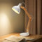 Aigostar Schreibtischlampe Retro mit Verstellbarem Arm, Tischleuchte im Klassichen Holz-Design, E27 Fassung, Vintage Nachttischlampe für Schlafzimmer, Wohnzimmer - Weiß