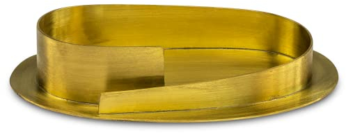 WikaKerzen Kerzenleuchter für Ovaler Kerzen - Kerzenständer aus Gold & Silber gebürstetem Messing - Kerzenhalter für Hochzeits-, Kommunions- & Taufkerzen (für Ellipse Kerzen 7x14 Gold)
