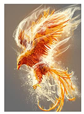 OLINGMBNJ Leinwand Malerei Tier Feuer Phoenix Poster Wandkunst Drucke Bilder Wohnheimbüro Schlafzimmer Bad Umkleideraum Wand Decor 70x100cm Rahmenlos