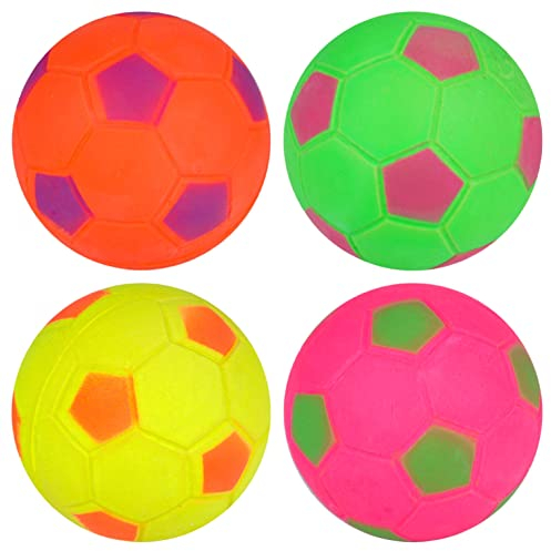 PartyPack 4X Springbälle, Riesige Fussball Flummies, 6,2 cm Diameter, Bounce Ball, zum Werfen, Fussbal Kindergeburtstag Party Mitgebsel, Moon Lavaball, Gummiball, Bouncing Bam Blitzball.