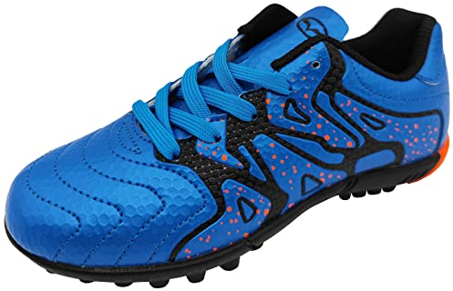 tiebaoGanar Fussballschuhe Mädchen Firm Ground Fußballschuhe Kinder Trainingsschuhe Turnschuhe Indoor Outdoor Turf Cleat Jugendliche Blau TBG-S75523/Blue-31