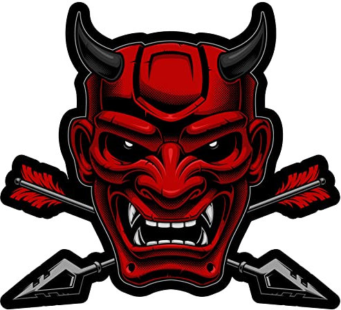 Hannya Oni Samurai Maske Aufkleber Autoaufkleber für Motorrad Fahrrad Roller oder Auto Sticker Japan Yakuza Dämonen Maske Gesicht (20x18cm Hannya Oni Samurai Maske)