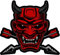 Hannya Oni Samurai Maske Aufkleber Autoaufkleber für Motorrad Fahrrad Roller oder Auto Sticker Japan Yakuza Dämonen Maske Gesicht (20x18cm Hannya Oni Samurai Maske)