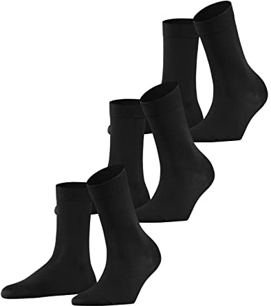 FALKE Damen Family 3-Pack Socken atmungsaktive nachhaltige biologische Baumwolle verstärkte Damensocken hautfreundlich strapazierfähig einfarbig Multipack 3 Paar