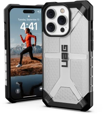 URBAN ARMOR GEAR UAG Designed for iPhone 14 Pro Case Translucent Clear Ice 6.1 Plasma Lightweight Slim Shockproof Transparent Protective Cover Compatible with Wireless Charging