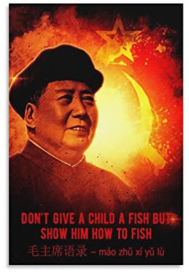 Mao Tse-Tung Motivierende inspirierende Zitate Poster Dekorative Leinwand Wandkunst Wohnzimmer Schlafzimmer Gemälde 30 x 45 cm