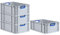 PROREGAL SuperSparSet 4x Eurobox NextGen Color | HxBxT 22x40x60cm | 44 Liter | Griffe blau offen | Verstärkter Boden | Eurobehälter, Transportbox, Transportbehälter, Stapelbehälter