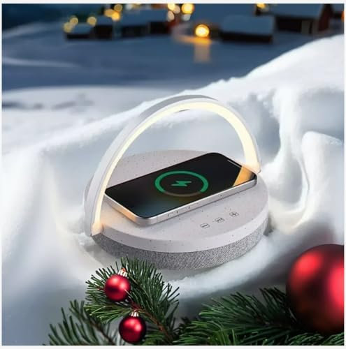 Bedside Lamp with Qi Wireless Charger - Phone Charging Lamps for Bedroom - 4 in 1 Touch Lamp with LED Night Light, Dimmable Lamp with Charging Station, Birthday Gifts, Christmas 2023 Gift Ideas