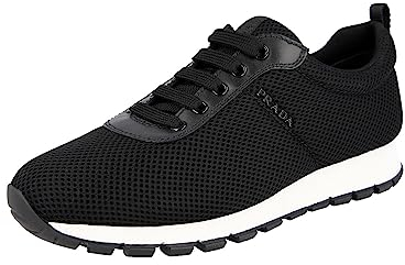 Prada Damen Schwarz Stoff Sneaker 3E6385 38 EU