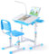 Clevich Höhenverstellbarer Schreibtisch und Stuhl Set,Kinderschreibtisch Stuhl mit Lampe, Jugendschreibtisch Kinder Multifunktionaler Schülerschreibtisch mit Stuhl und Schublade LesestäNder (Blau)