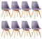 EGGREE 8er Set Esszimmerstuhl Skandinavischer SGS Geprüfter, Design Küchenstuhl Essstühle mit Polsterstuhl et Massivholz Buche Bein, Grau-Violett