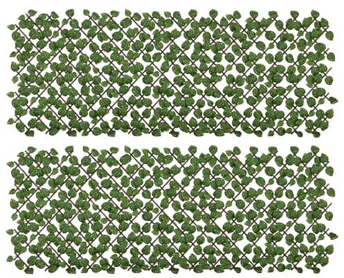 Outsunny 2 Setos Artificiales en Rollo 2x1 m Cada Pieza Seto Artificial Ocultación Jardín de Seda Extensible con Protección UV Decoración para Terraza Patio Aire Libre Verde