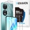 Yenwen Protector de Pantalla para Honor 90 Smart/Honor x7b, 2 Piezas Cristal Templado con 2 Piezas Protector de Lente de Cámara, 9H Dureza Ultra Resistente Vidrio Templado